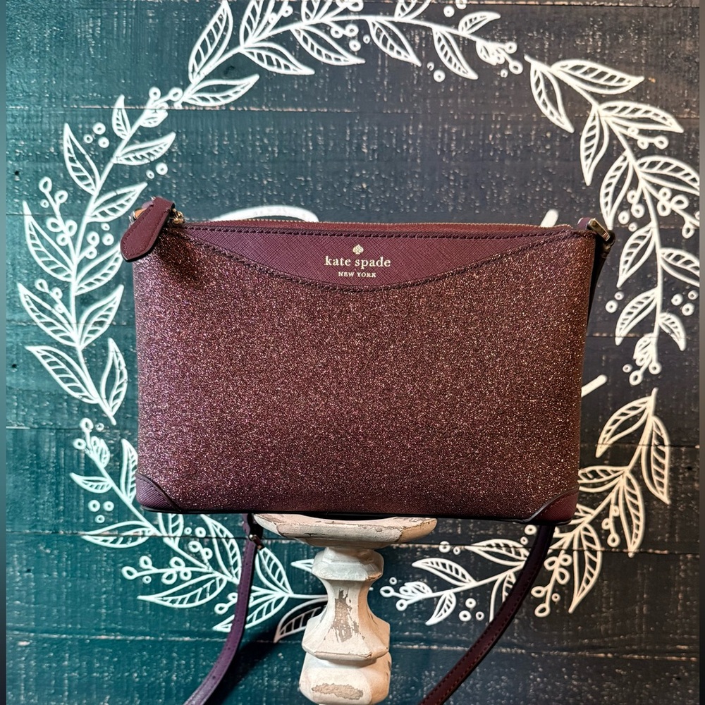 Kate Spade Purple Glitter Crossbody Bag
